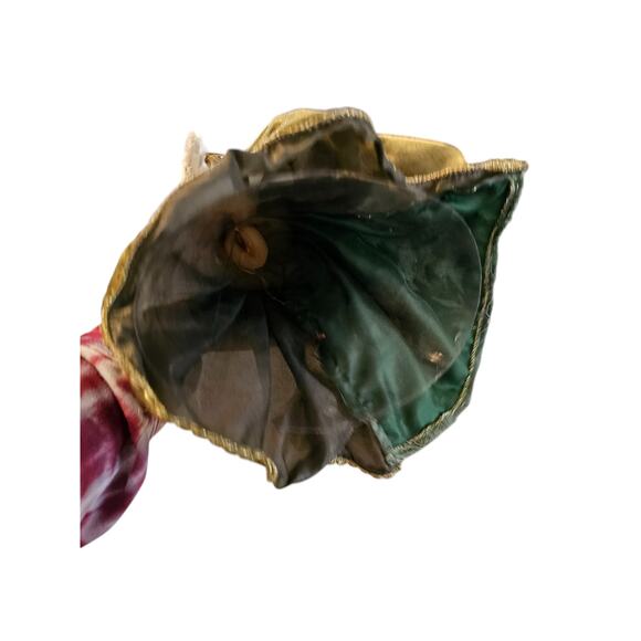 Vintage Christmas Tree Topper Angel Green White Accents Porcelain Feather Wings - Picture 6 of 7